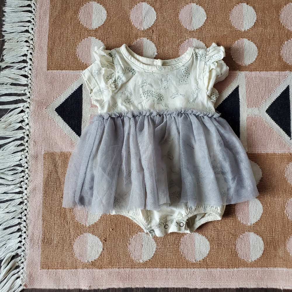 Pippa & Julie Woodland Animal Print Tutu Onesie